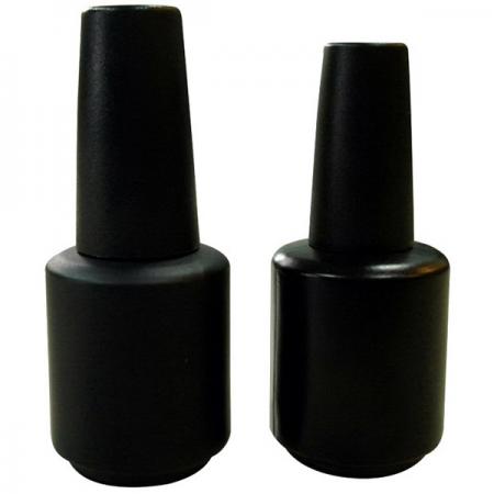 15ml Matte Black Nail Gel Bottles with Cap and Brush (GH17 696MB - GH15 696MB)