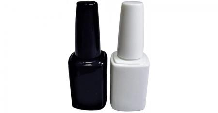 12ml rechteckiges Glas für UV-Gel-Nagellack - GH33 720BB - GH33 720WW: 12ml rechteckige Glasflasche für Gelpoliermittel in schwarzer oder weißer Farbe