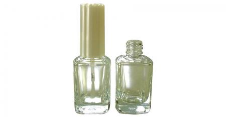 Bouteille de vernis à ongles en verre rectangulaire de 12 ml - Bouteille de vernis à ongles rectangulaire en verre de 12 ml avec couvercle