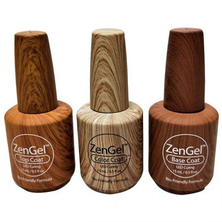 GH15 696WD: 15ml Wood Grain Designed Glass Bottles with Logos