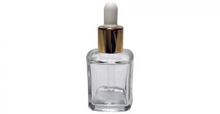 4ml to 30ml Square Glass Cosmetic Oil Dropper Bottles - GH650D: 15ml Square Glass Cosmetic Oil Dropper Bottle