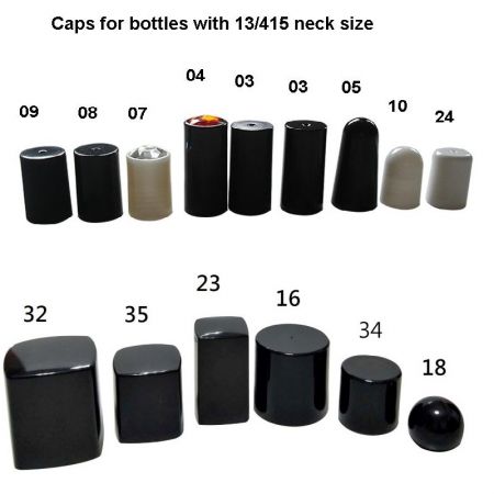ネイルポリッシュボトルのアクセサリー - ネイルポリッシュボトル用のプラスチックキャップ 13/415ネック。