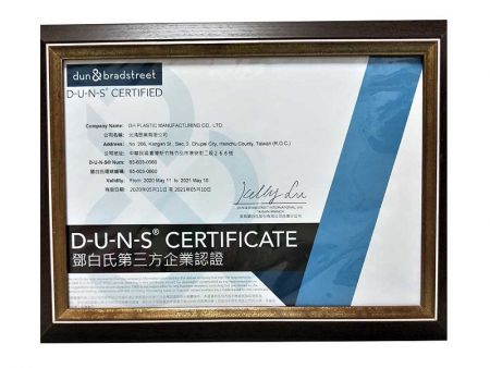 Certificat DUNS plastique GH