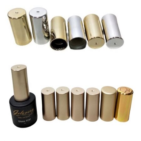 Tampas plásticas de esmalte dourado ou prateado - Tampas plásticas de esmalte dourado ou prateado para atacado