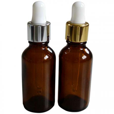 GHAD30: 30ml Amber Glass Bottles with Silver/Gold Dropper