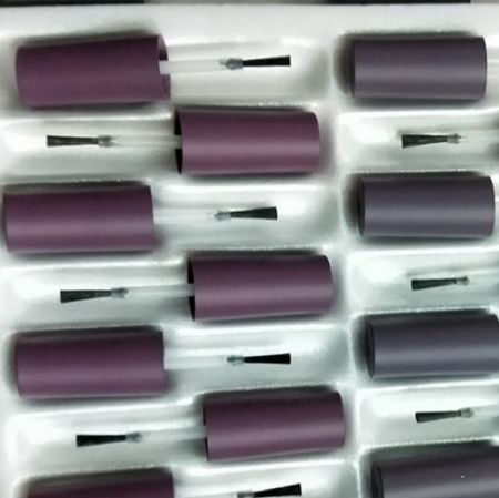 Frascos de vidro para esmalte de unhas em gel UV e tampas de plástico revestidas com número de cor Pantone