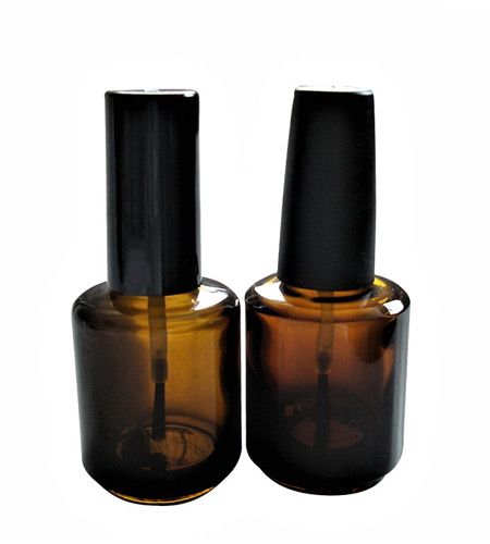 Amberkleurige glazen nagelfles van 15 ml
