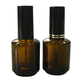 15ml Empty Amber Glass Nail Polish Bottle with Cap and Brush