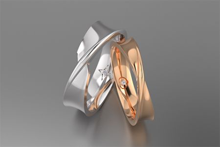 925 Sterling Silver Crossover Couple Ring - Couple design cross rings
