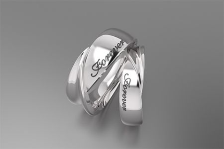 Love Spreads Couple Ring in Sterling Silver - Couple design love spread ring