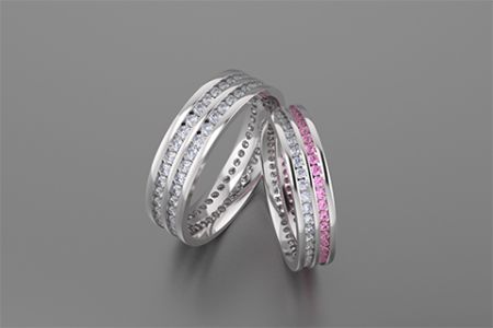 25 Sterling Silver Dazzling Diamond Couple's Rings