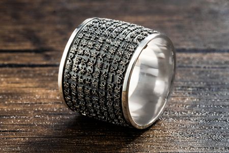 925純銀 佛教心經寬版戒指 - 純銀佛教般若多羅密心經寬版戒指 珠寶飾品開發設計生產