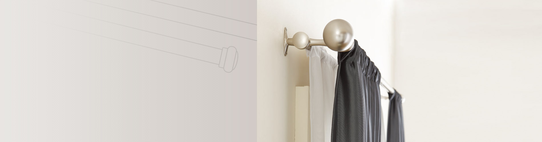 Карниз для штор завжди кріпиться на стіні за допомогою декоративних наконечників і кронштейнів. Він може працювати як телескопічне вудилище, одиночне вудилище, подвійне вудилище та вудилище з поворотною рукояткою.