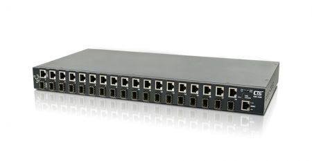 18× 100/1000Base-T to 18× 100/1000Base-X SFP Managed GbE Media Converter Rack - 18× 100/1000Base-T to 18× 100/1000Base-X SFP Managed GbE Media Converter Rack