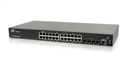 24x GbE/RJ45 + 4x 1G/10G SFP⁺ L2+ Managed Ethernet Switch - 24x GbE/RJ45 + 4x 1G/10G SFP+ L2+ Managed Ethernet Switch