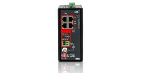 IEXT224-4PH- L(front) Industrial LAN Extender with PoE.