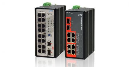Industrial 16x/8x RJ45 and 2x SFP Unmanaged Fast Ethernet PoE Switch - Industrial 16/8 RJ45 and 2 SFP Unmanaged Fast Ethernet PoE Switch.