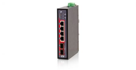 Switch Ethernet rapide non géré industriel 4x RJ45 et 2x SFP, Fabricant de  commutateurs réseau et de convertisseurs de média
