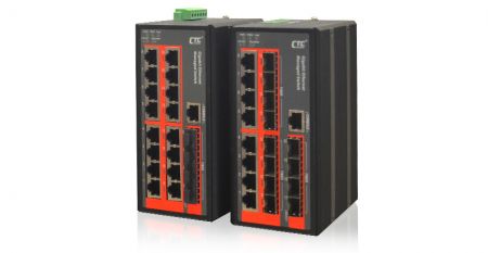 Industrial 16x/8x RJ45 and 4x/12x SFP Managed Gigabit Ethernet Switch - Industrial 16/8 RJ45 and 4/12 SFP Managed Gigabit Ethernet Switch.