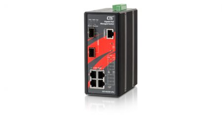 Industrial 4x Gigabit RJ45 and 2x 1G SFP Managed PoE Switch - Industrial 4 Gigabit RJ45 and 2 1G SFP Managed PoE Switch.