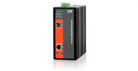Industrial GbE Managed Media Converter with PoE - Industrial GbE Managed Media Convertet with PoE PSE (30W, 12/24/48VDC)
