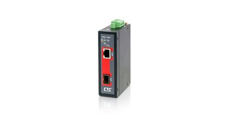 Industrial GbE Managed Media Converter with PoE - Industrial GbE Managed Media Convertet with with IEEE802.3bt PoE++ PSE (90W), Compact Size