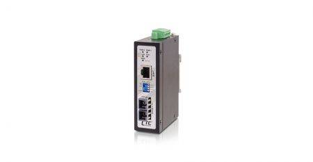 Industrial GbE Media Converter with PoE - Industrial GbE Media Converter with PoE PSE (30W, 48VDC), Compact Size