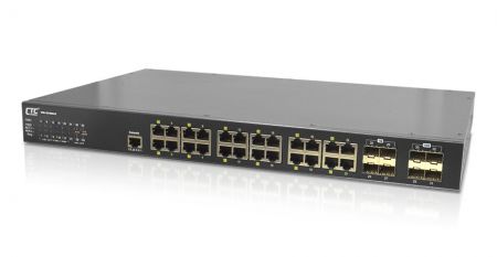 Layer 3 10G Managed Ethernet Switch - Layer 3 4 ports 10G SFP+ with 24 ports GbE Managed Ethernet Switch