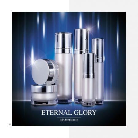 Confezione di cosmetici e cura della pelle di lusso in acrilico di forma rotonda - serie Eternal Glory - Collezione di imballaggi cosmetici - Gloria eterna