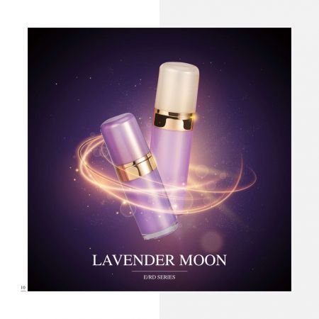 Confezione per cosmetici e cura della pelle di lusso in acrilico di forma rotonda - serie Lavender Moon