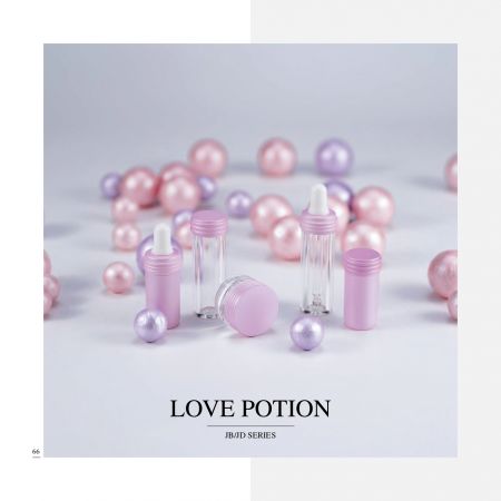 Confezione per cosmetici e cura della pelle in acrilico di piccola capacità - serie Love Potion - Collezione di imballaggi cosmetici - Pozione d'amore