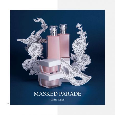 Square Acrylic Cosmetic & Skincare Packaging - Masked Parade serie - Cosmetic Packaging Collection - Masked Parade