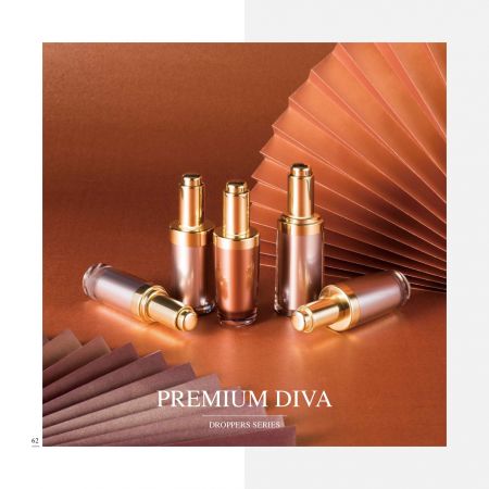 Confezione cosmetica e per la cura della pelle con contagocce cosmetico in acrilico di lusso - serie Premium Diva - Collezione di imballaggi cosmetici - Premium Diva