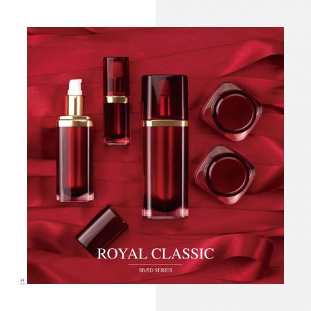 Confezione per cosmetici e cura della pelle di lusso in acrilico di forma quadrata - serie Royal Classic - Collezione di imballaggi cosmetici - Royal Classics