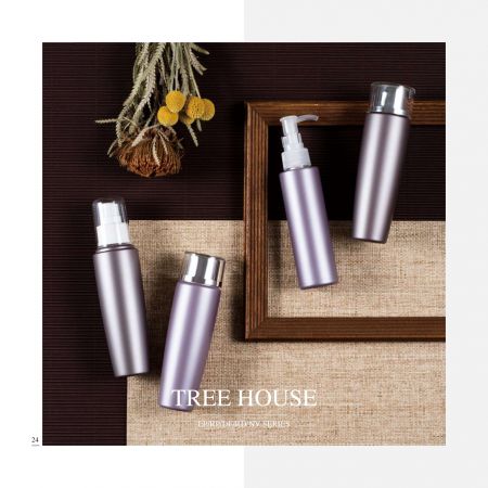 Round Shape ECO PET Cosmetic & Skincare packaging - Tree House serie - Ecofriendly Cosmetic Packaging Collection - Tree House