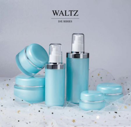 Confezione per cosmetici e cura della pelle di lusso in acrilico di forma rotonda - serie Waltz - Collezione di imballaggi cosmetici in acrilico di lusso - Valzer