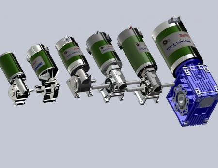 ウォームギアモーター - 重負荷設計用のDC直角ワーム減速機。