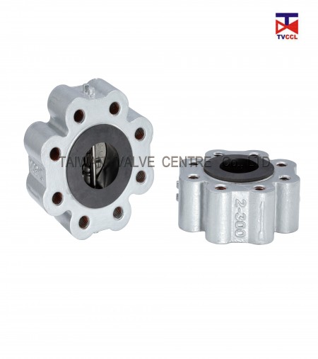 Dual Plate Full Lug Type Check Valve with Full Rubber - Soild lug check valve with full rubber Design.