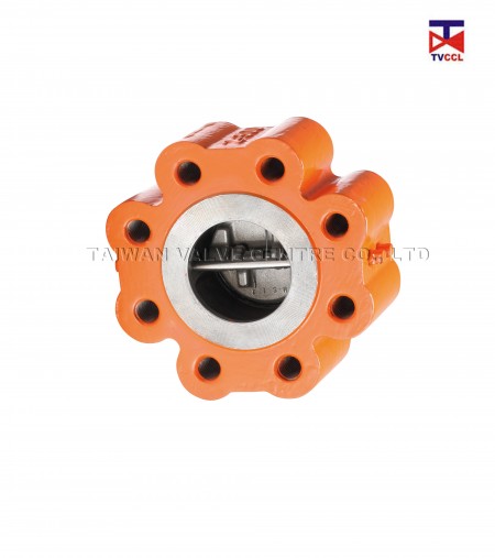 Valvola di ritegno a doppia ansa a doppia piastra in acciaio inossidabile 304 - Dual plate Full Lug type check valve by tapped. This type enables the one-sided lugging of pipes.