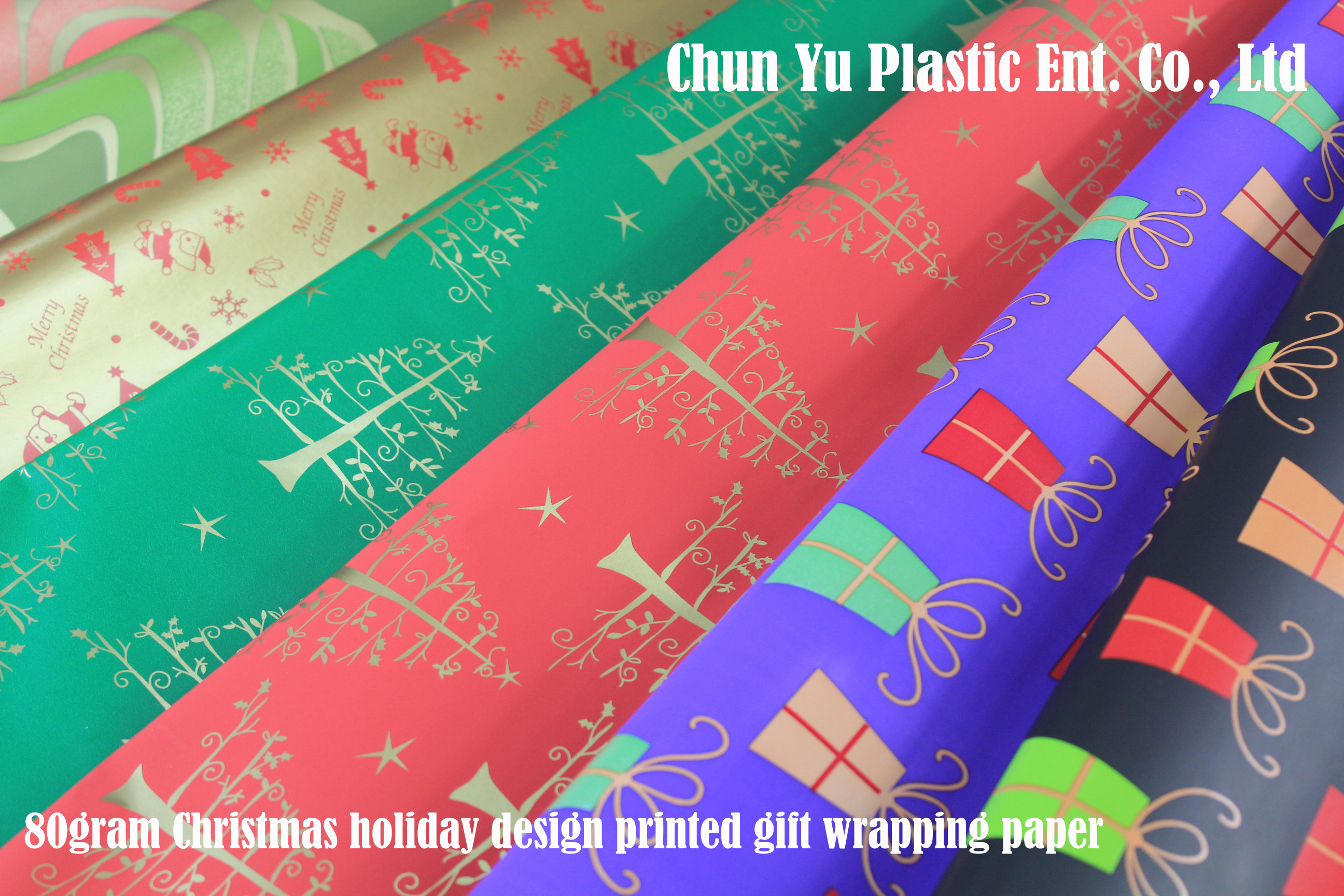 Gift wrapping paper printed with Christmas design for your gifts in holiday season