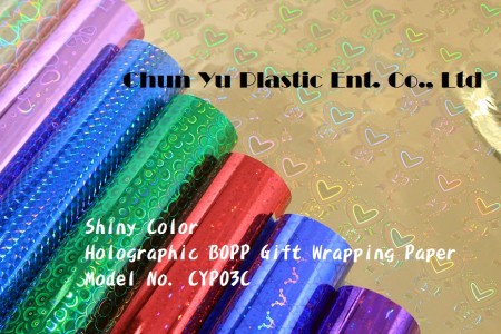 Holographisches BOPP mit farbig bedrucktem Geschenkpapier - Farbbedrucktes holografisches Geschenkpapier in Rolle & Bogen