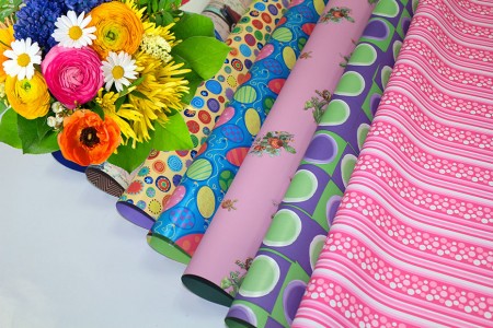 PP Synthetic Dengan Design Printed Flower Wrapping & Gift Wrapping (Pearl Wrap) - Bunga Mutiara Dicetak dan Pembungkus Kado Dalam Roll & Sheet
