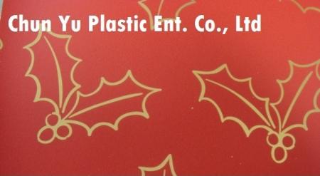 Модель № CYP08-EM055 60 грам Холлі та листя Різдвяний металевий обгортковий папір для подарунків - 60-грамовий металізований папір з надрукованим дизайном Holly & Leaves для вибраної упаковки різдвяних подарунків
