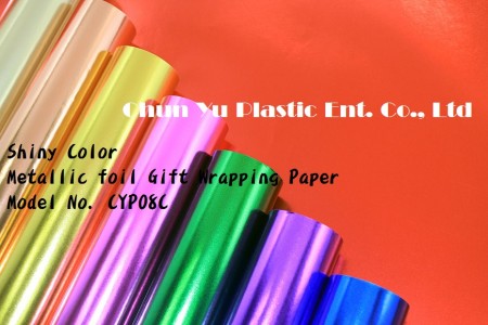Papel metálico com papel de embrulho de presente impresso em cores (papel metalizado) - Papel de embrulho metalizado impresso em cores em rolo e folha