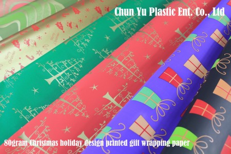 80gsm Christmas Gift Wrapping Paper - Kertas pembungkus kado yang dicetak dengan desain Natal untuk hadiah Anda di musim liburan