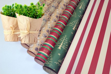 Brown Kraft Paper With Printing Flower Wrapping & Gift Wrapping Paper - Brown Craft Flower Wrapping in Rolls and Sheets