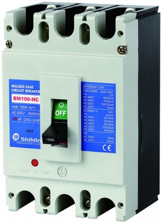 Автоматический выключатель в литом корпусе - Shihlin Electric Автоматический выключатель в литом корпусе BM100-HC