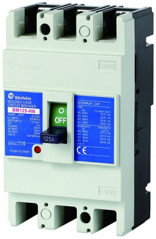 Disjuntor em caixa moldada - Shihlin ElectricDisjuntor em caixa moldada BM125-HN