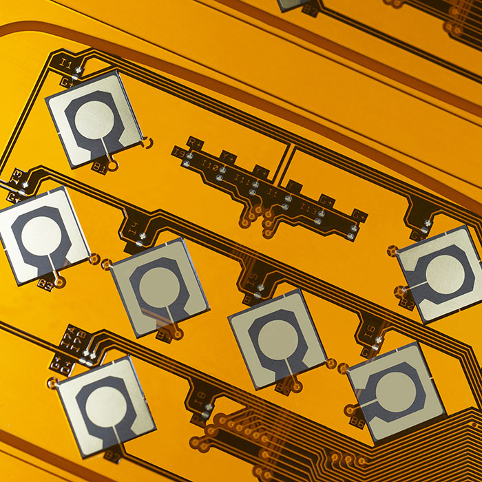 Double-sided Flexible Printed Circuit (F.P.C.) - Gold plated double side FPC.