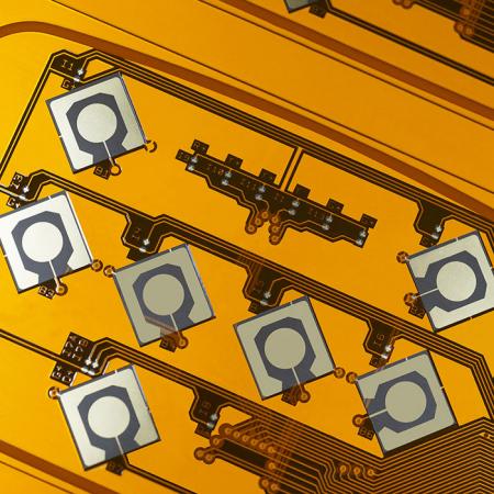 Double-sided Flexible Printed Circuit (F.P.C.) - सोना मढ़वाया डबल साइड एफपीसी।